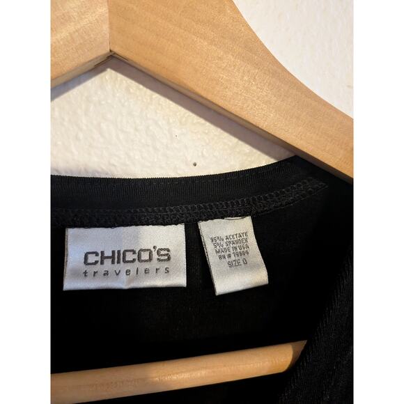 Chicos travelers black button down tank blouse size 0 - Picture 3 of 5
